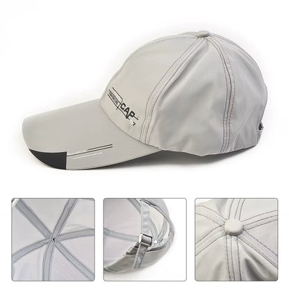 1X Long Brim Baseball Cap Sun Visor Hat Waterproof Sport Duck Tongue Women Men Quick Dry Outdoor Baseball Cap Adjustable Sun Hat